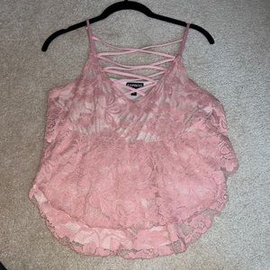 Express lacy tank size small